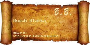 Busch Blanka névjegykártya